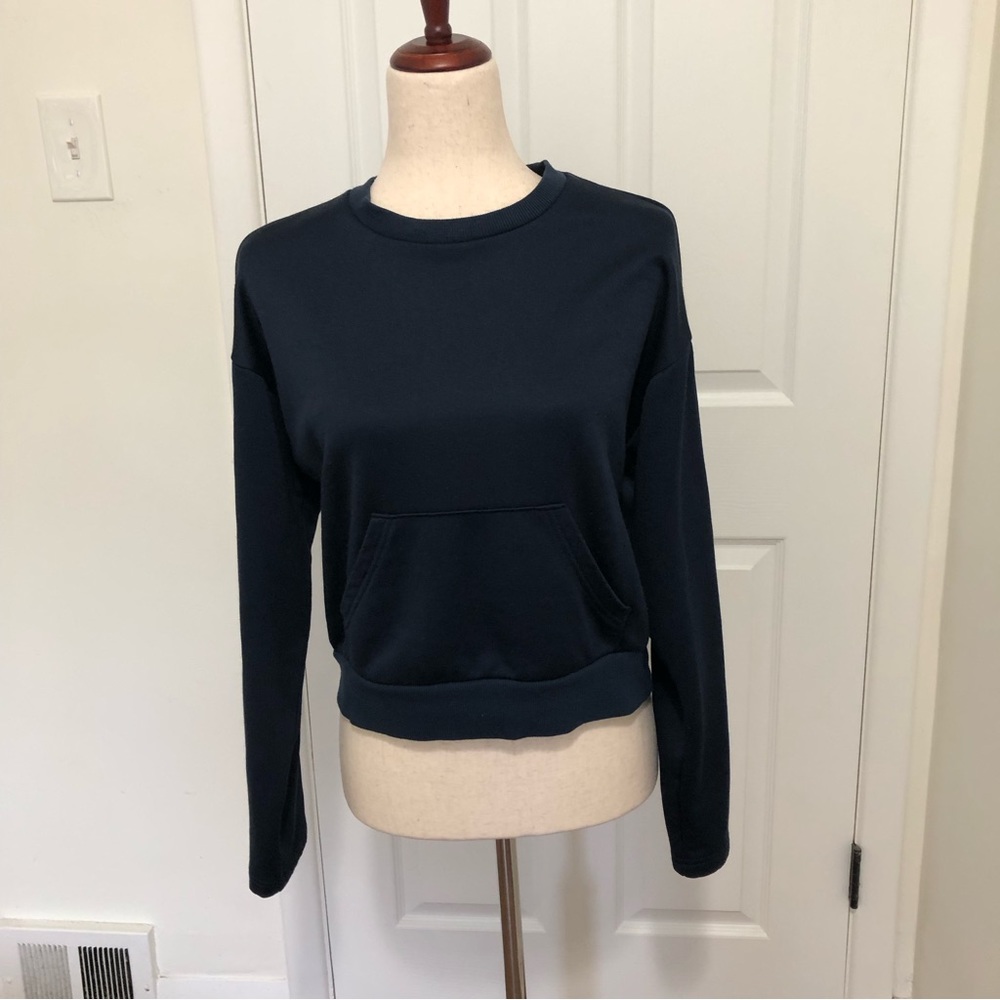 Juicy Couture Black Label Regal Side Snap Tricot Logo Blue Pullover